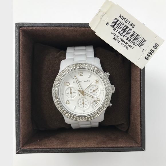 Michael Kors Jewelry - MICHAEL KORS Crystal  White Ceramic Watch